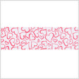 1.5" White/Red Printed Satin Ribbon