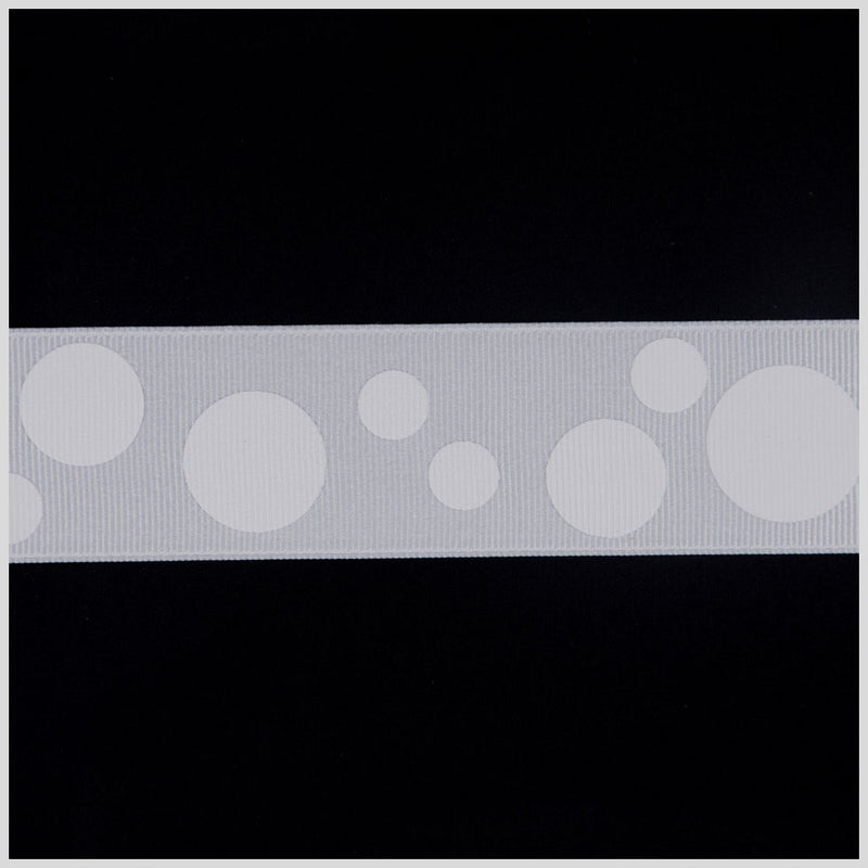 7/8" Millennium Silver Polka Dot Grosgrain Ribbon