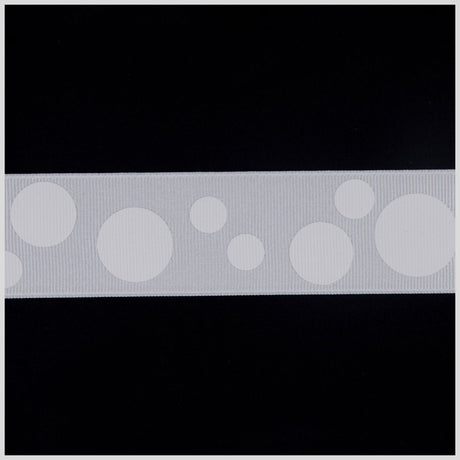 7/8" Millennium Silver Polka Dot Grosgrain Ribbon