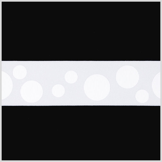 7/8" White Polka Dot Grosgrain Ribbon