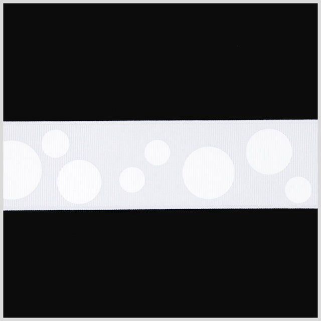 1.5" White Polka Dot Grosgrain Ribbon