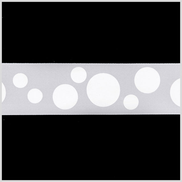 7/8" White Polka Dot Satin Ribbon