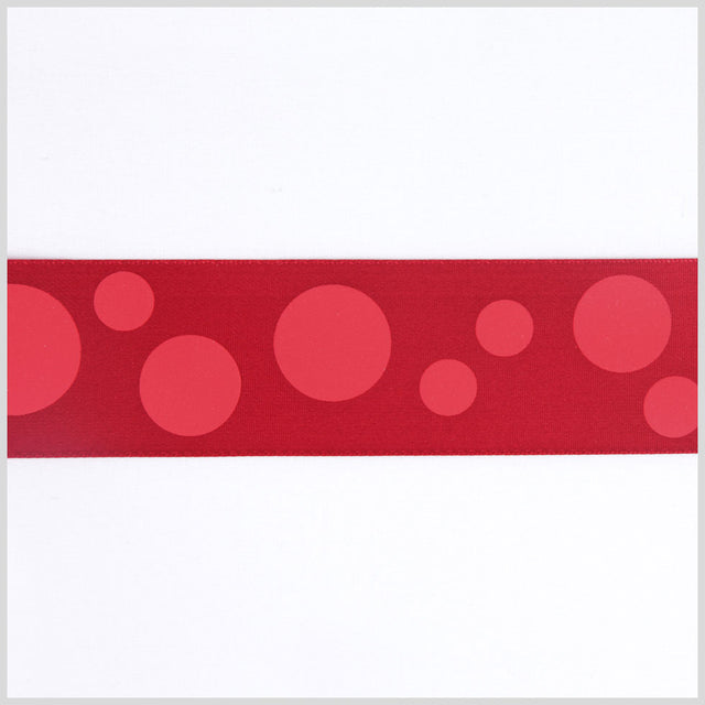 1.5" Red Polka Dot Satin Ribbon