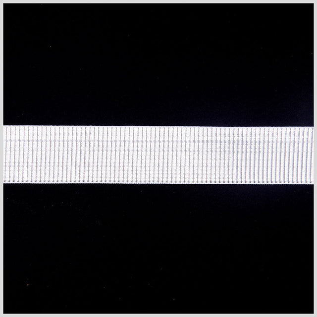White Silver Double Face Metallic Satin Ribbon