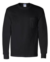 Gildan® Ultra Cotton Long Sleeve Crew-Neck Pocket T-Shirt
