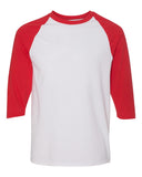 Camiseta raglán de manga tres cuartos con cuello redondo Gildan Heavy Cotton