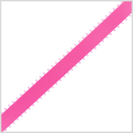 3/16" Shocking Pink Double Face Feather Edge Satin Ribbon