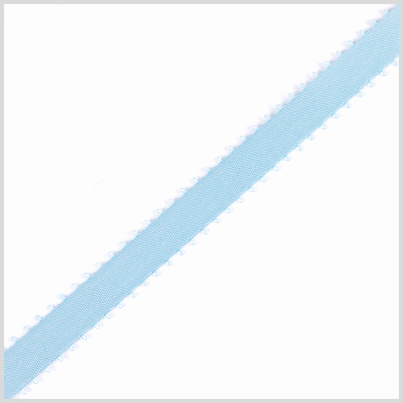 3/16" Light Blue Double Face Feather Edge Satin Ribbon