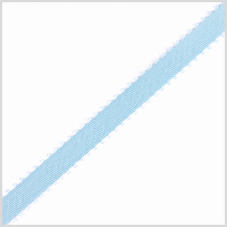 3/16" Light Blue Double Face Feather Edge Satin Ribbon