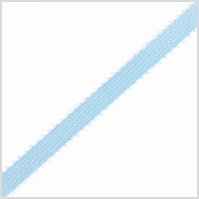 3/16" Light Blue Double Face Feather Edge Satin Ribbon