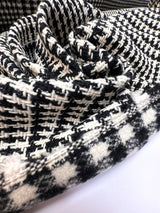 Wool Tweed Checked Black White