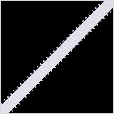 3/8" White Double Face Feather Edge Satin Ribbon