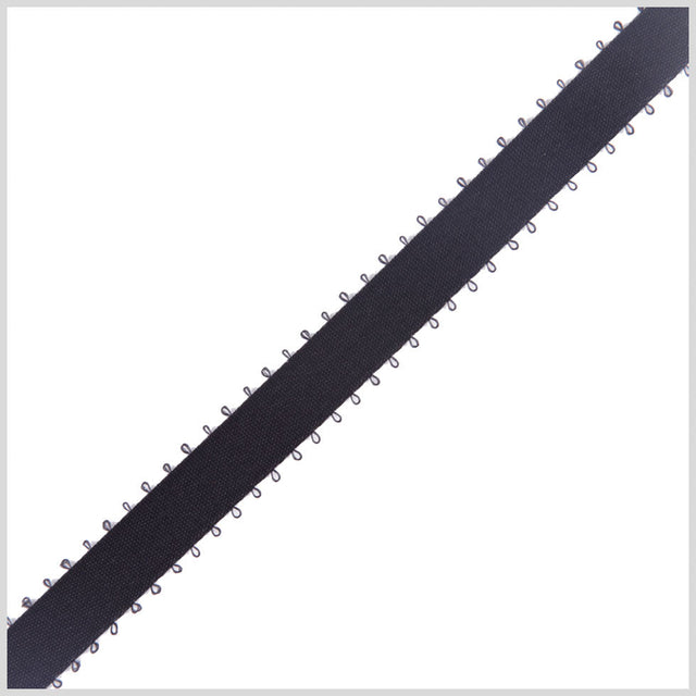3/8" Black Double Face Feather Edge Satin Ribbon