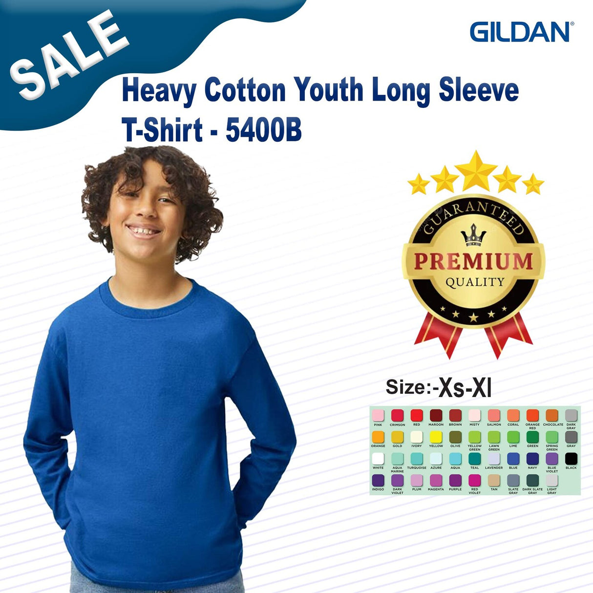 Gildan® Heavy Cotton Youth Long Sleeve T-Shirt