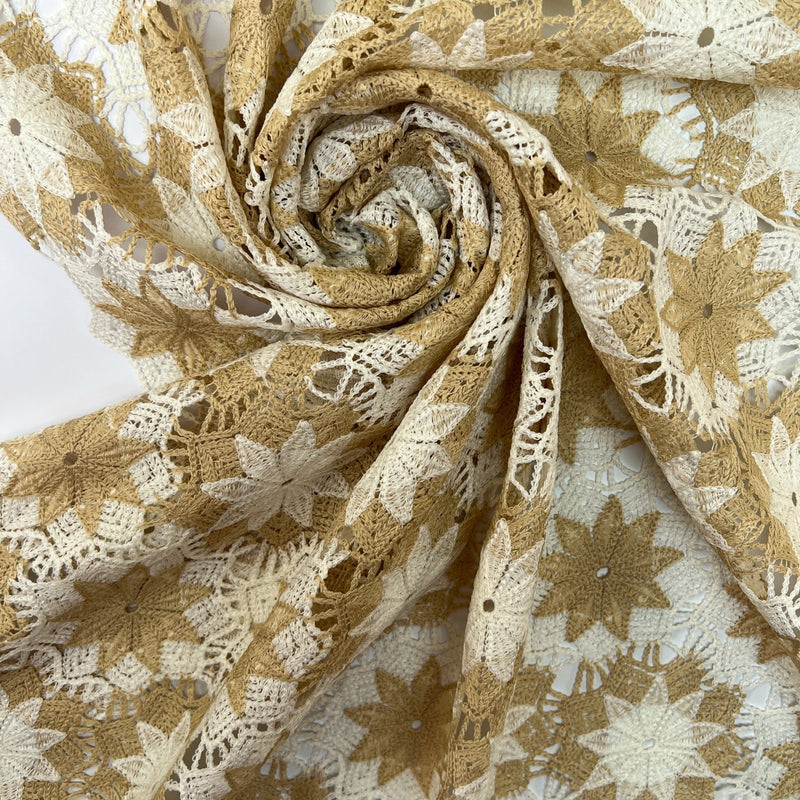 Polyamide Macramé Floral White-Beige