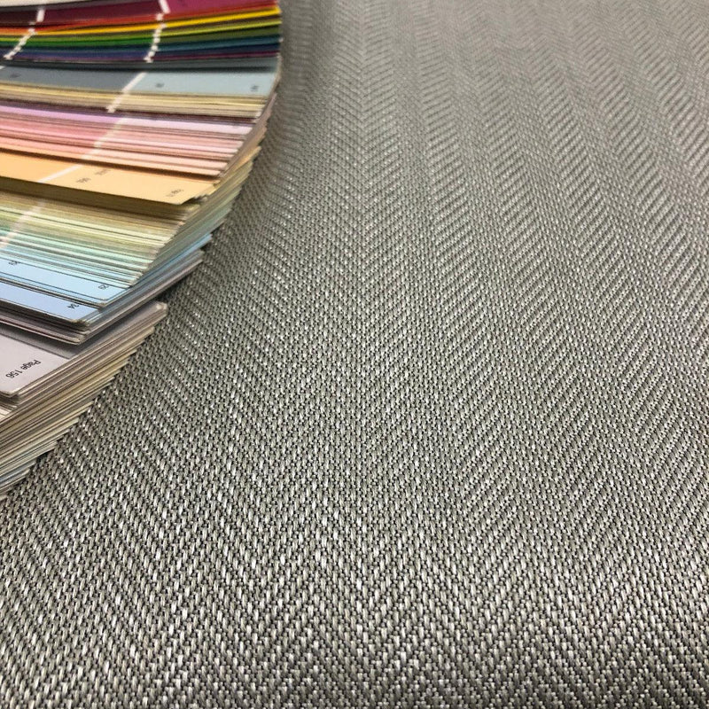 Fabricut Micheal Polyester Fabric - Silver Herringbone, 56" Width (1 Yard)