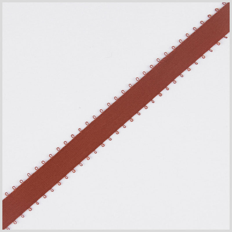 3/8" Rust Double Face Feather Edge Satin Ribbon