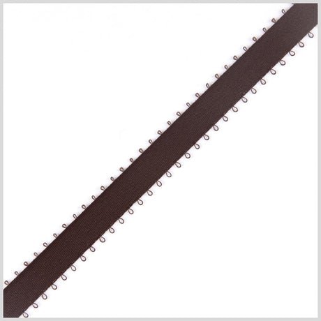 3/8" Brown Double Face Feather Edge Satin Ribbon