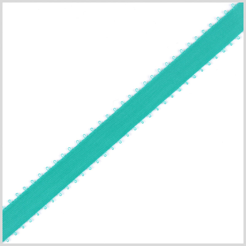 3/8" Exotic Aqua Double Face Feather Edge Satin Ribbon