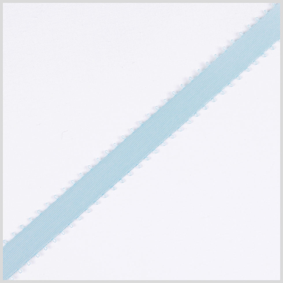 3/8" Light Blue Double Face Feather Edge Satin Ribbon