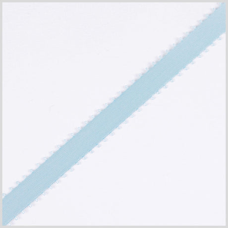 3/8" Light Blue Double Face Feather Edge Satin Ribbon