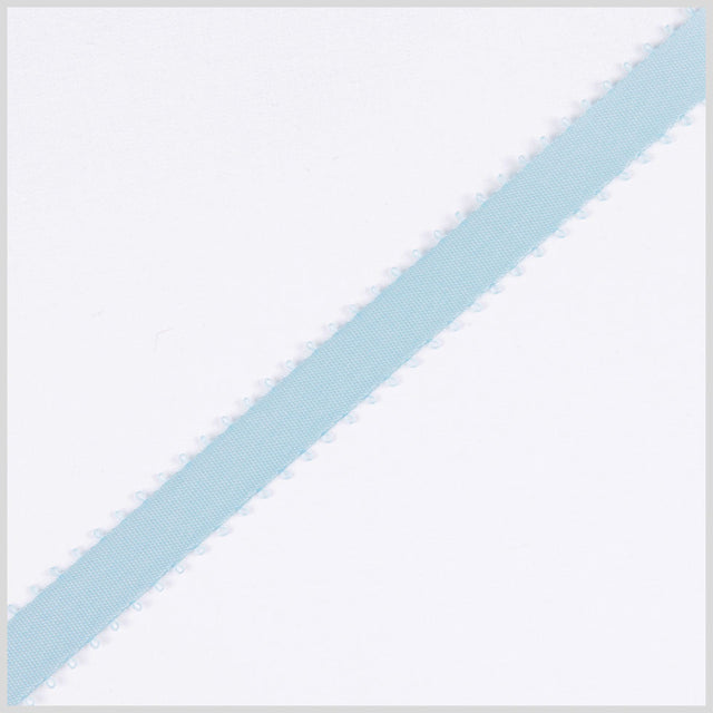 3/8" Light Blue Double Face Feather Edge Satin Ribbon