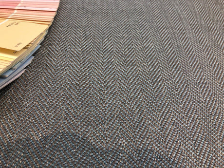 Fabricut Micheal Polyester Fabric - Aqua Blue Herringbone, 56" Width (1 Yard)