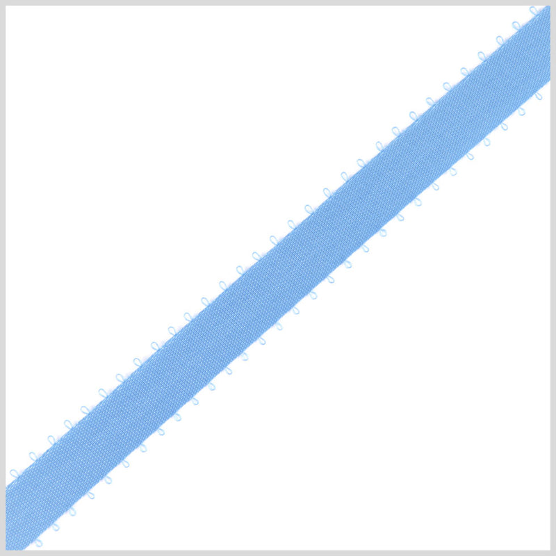 3/8" Lace Blue Double Face Feather Edge Satin Ribbon