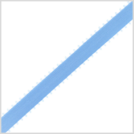 3/8" Lace Blue Double Face Feather Edge Satin Ribbon
