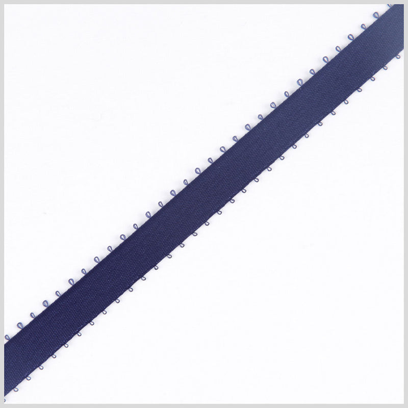 3/8" Navy Double Face Feather Edge Satin Ribbon
