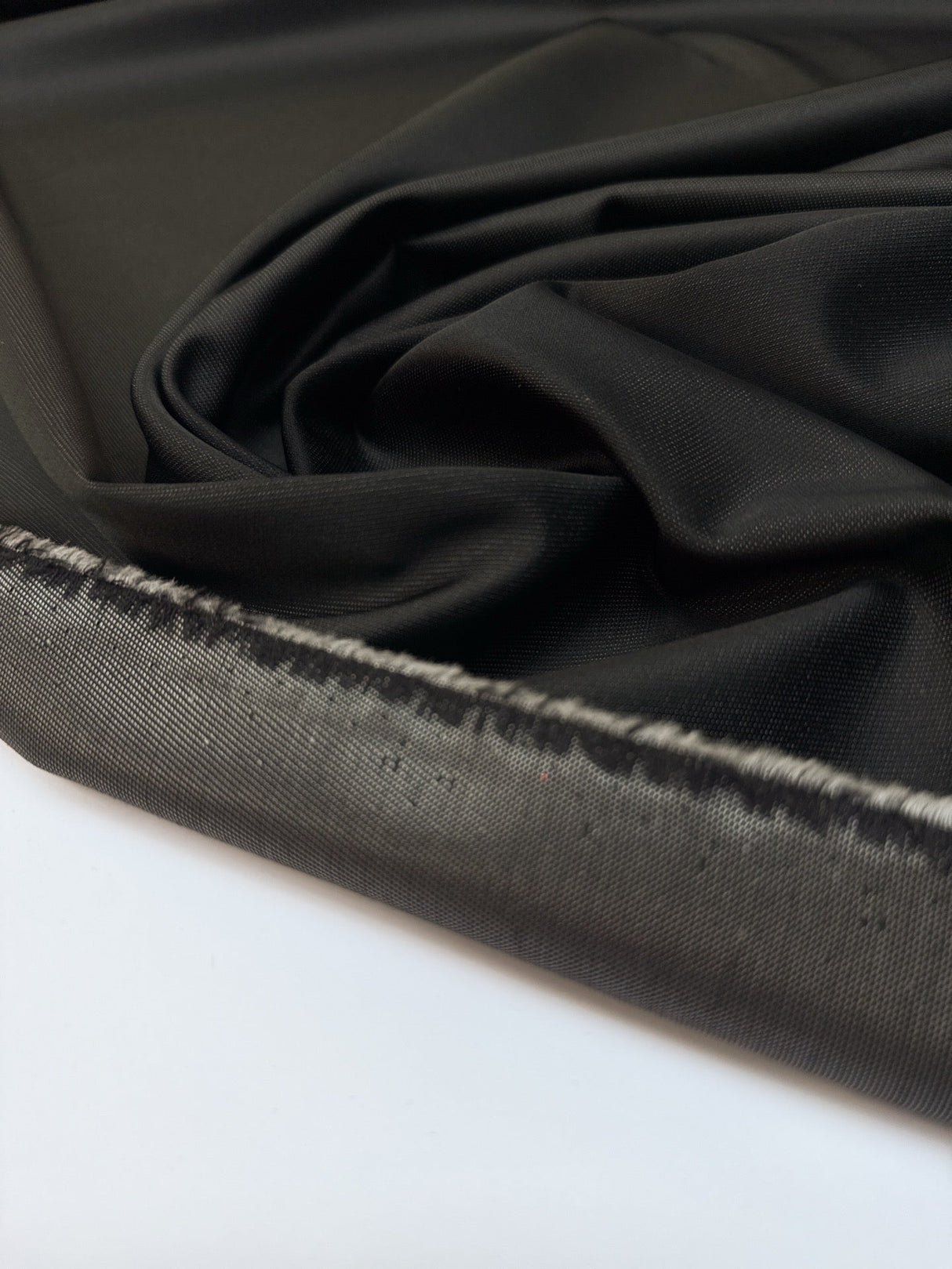 Black Twill Blend Suit Fabric
