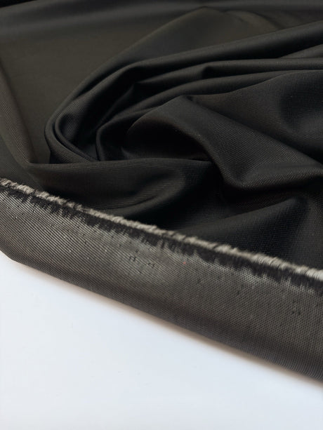 Black Twill Blend Suit Fabric
