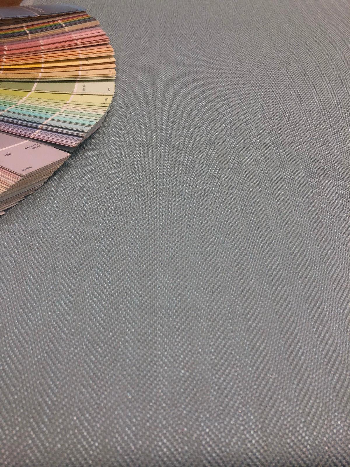 Fabricut Micheal Cloud Blue Herringbone Polyester Fabric - Cloud Blue Herringbone, 56" Width (1 Yard)
