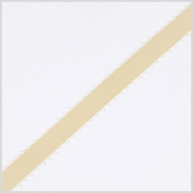 3/8" Cream Double Face Feather Edge Satin Ribbon