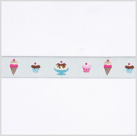 Pink/Blue French Jacquard Ribbon