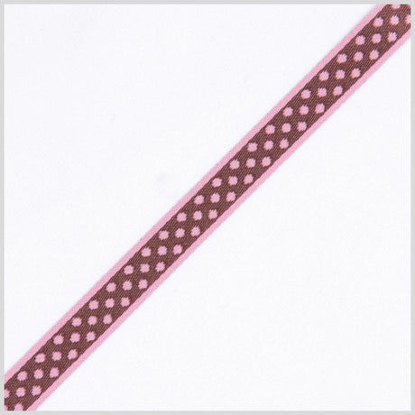 1/2" Pink/Brown French Jacquard Ribbon