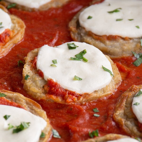 Dominex Round Battered Eggplant Cutlets 5 lb. - 2/Case