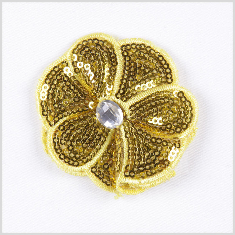 Yellow Sequin Flower Brooch