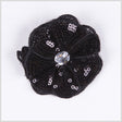 Black Sequin Flower Brooch