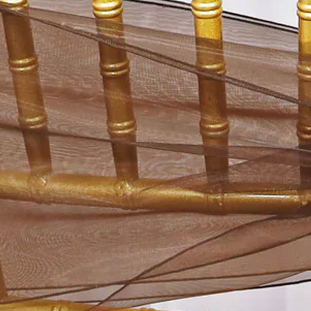 10 Pieces Chocolate Organza Chair Sashes 8"x108" Sheer Brown Chair Decor for Weddings & Events