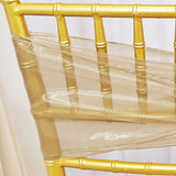 10 Pieces Champagne Organza Chair Sashes 8"x108" Sheer Elegant Chair Decor for Weddings & Events