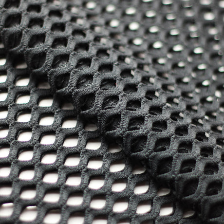 Diamond Mesh Polyester Spandex Fabric - Neon Pink, White, Red, Black Diamond Pattern, 58-60" Width (1 Yard)