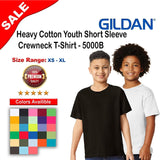 Gildan® Youth Heavy Cotton Short Sleeve Crewneck T Shirt for Boys and Girls