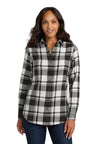 Port Authority® Plaid Tunic Flannel Shirt Women