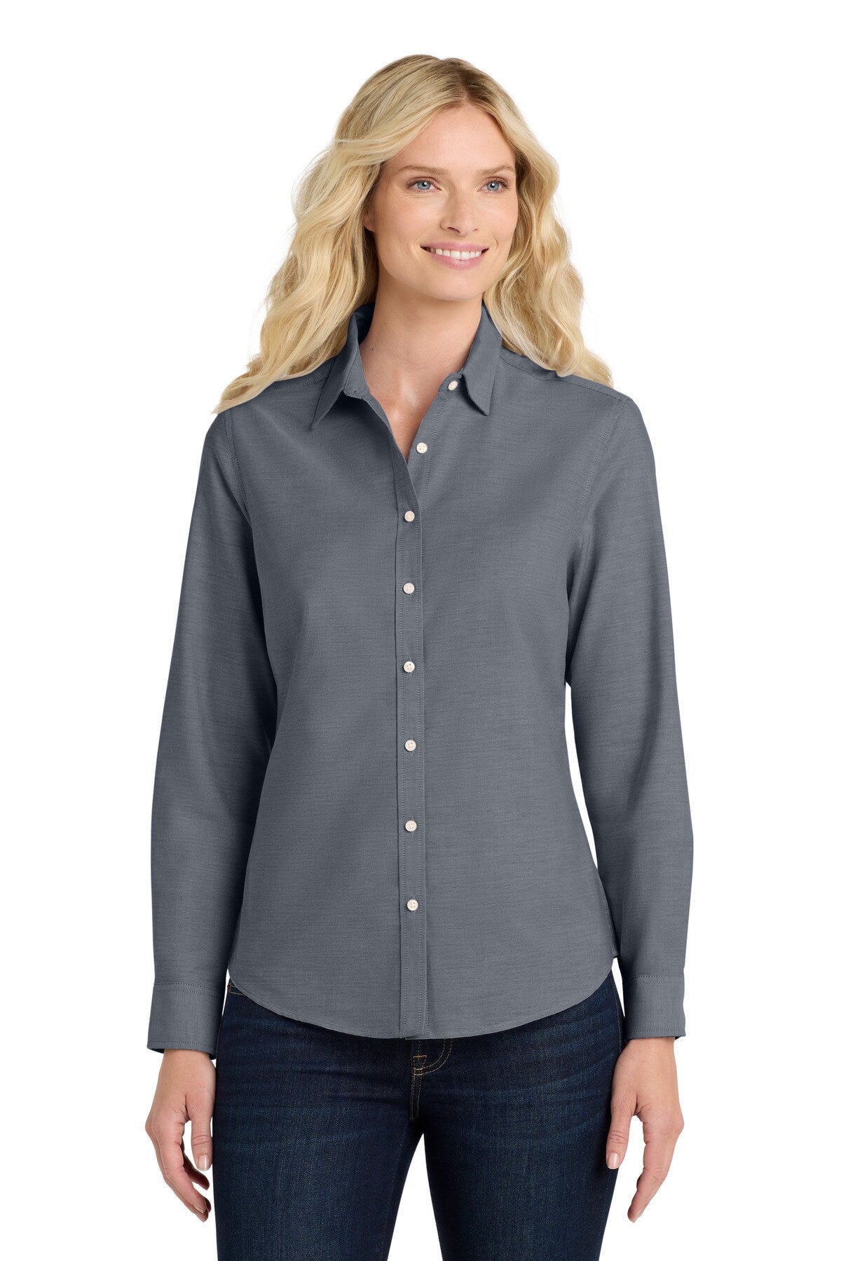 Port Authority® Women's SuperPro Oxford Shirt Wrinkle Resistant Stain Release Professional Top