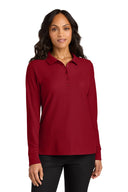 Port Authority® Womens Wearever Signature Pique Long Sleeve Polo Durable Comfortable Shirt