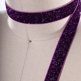 2 Yards 5/8" Deep Purple Plum Colored Glitter Elastic Trim
