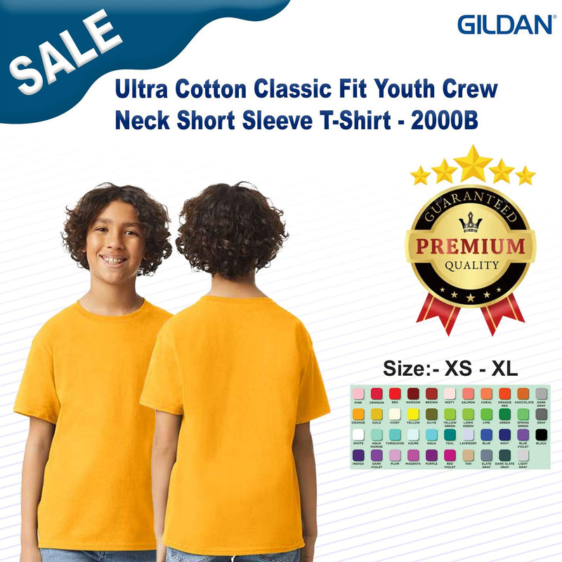 Gildan® Ultra Cotton Classic Fit Youth Crewneck Short Sleeve T-Shirt