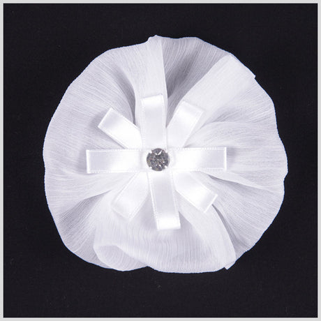 White Organza Flower Pin