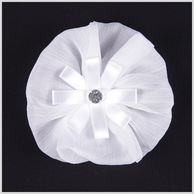 White Organza Flower Pin